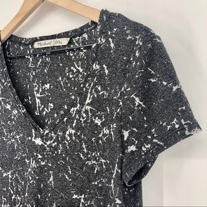 Michael Stars V Neck Marble Burnout Tee Black OS